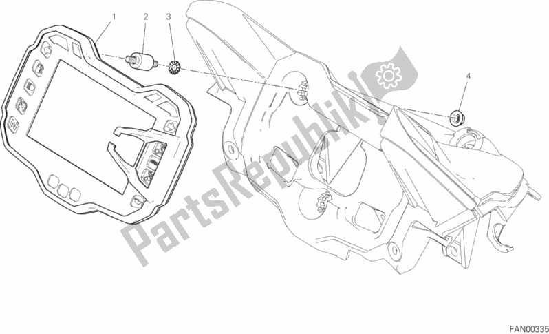 Alle onderdelen voor de Instrumentenpaneel van de Ducati Multistrada 1260 Touring USA 2018